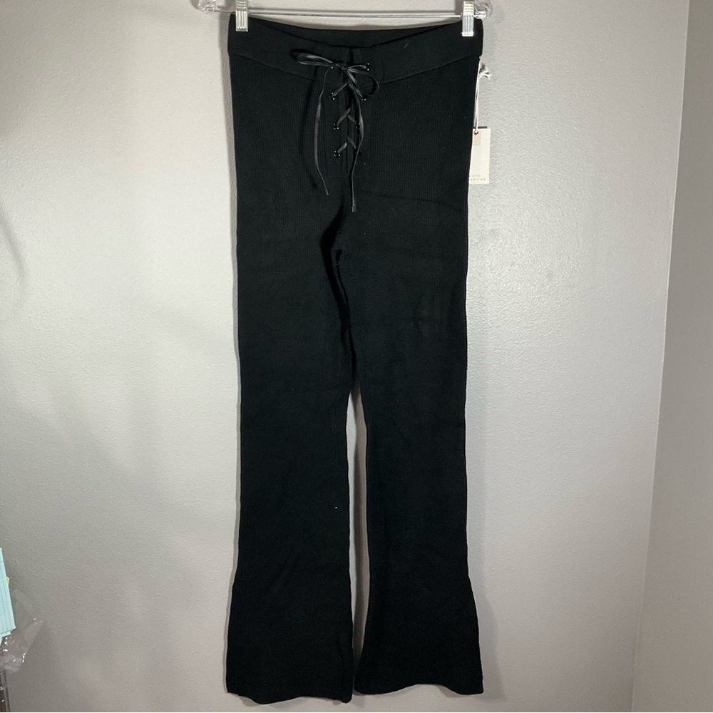 Good American RIBBED FLARE PANT cotton retro bell bottom pant size 2 (Medium)